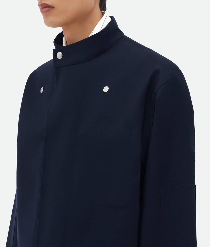 Men's Bonded Wool And Cotton Jacket in Navy / Black Product Image