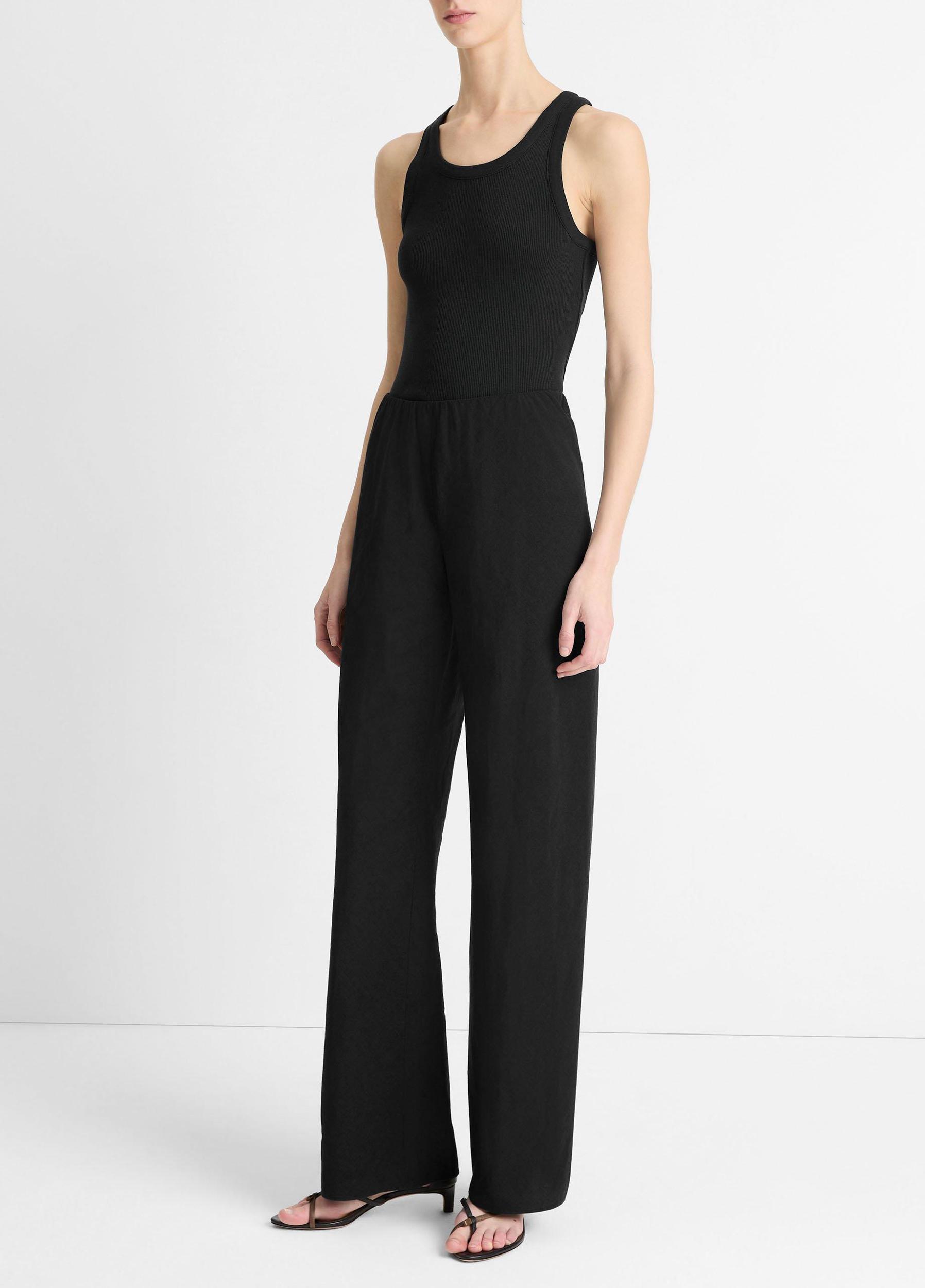 Cotton-Blend High-Waist Bias Pant Product Image