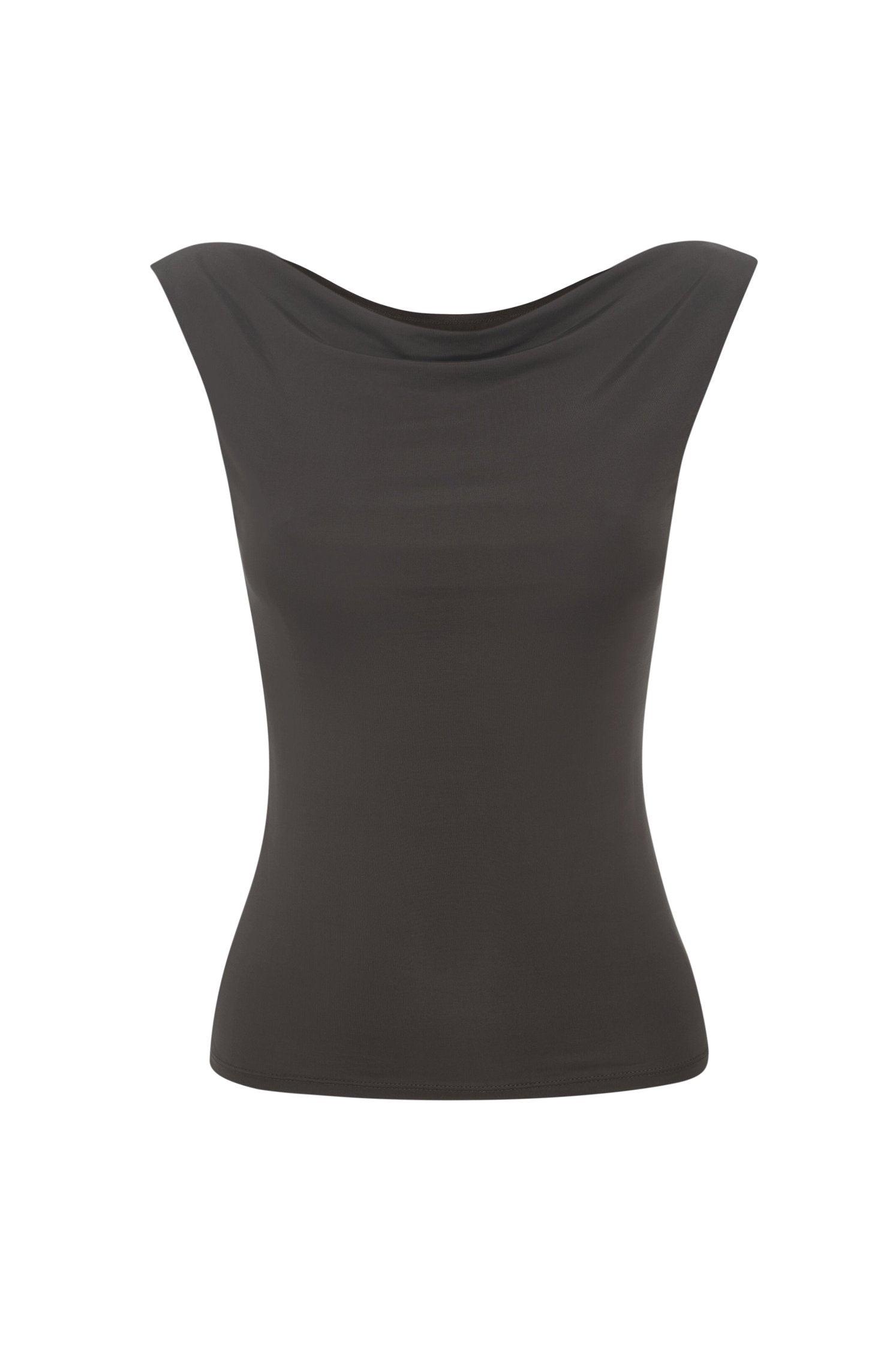 LANI TOP - SLATE VEGAN SILK Product Image