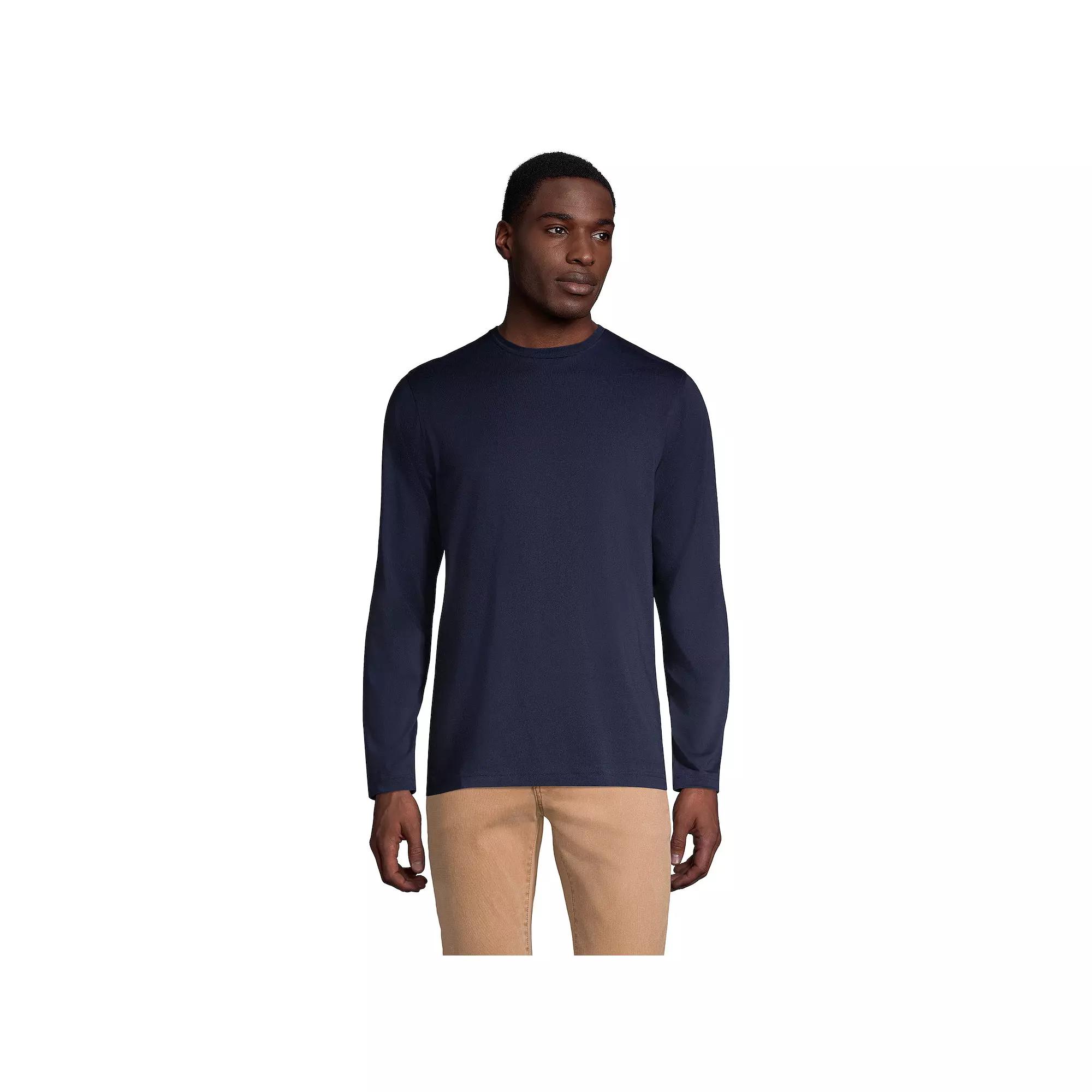 Big & Tall Lands' End Long Sleeve Classic-Fit Supima Tee, Men's,  Product Image