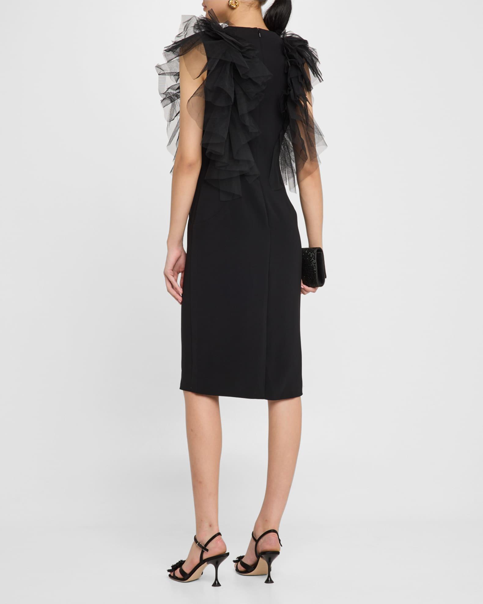 Ruffled Knee-Length Sheath Dress Product Image