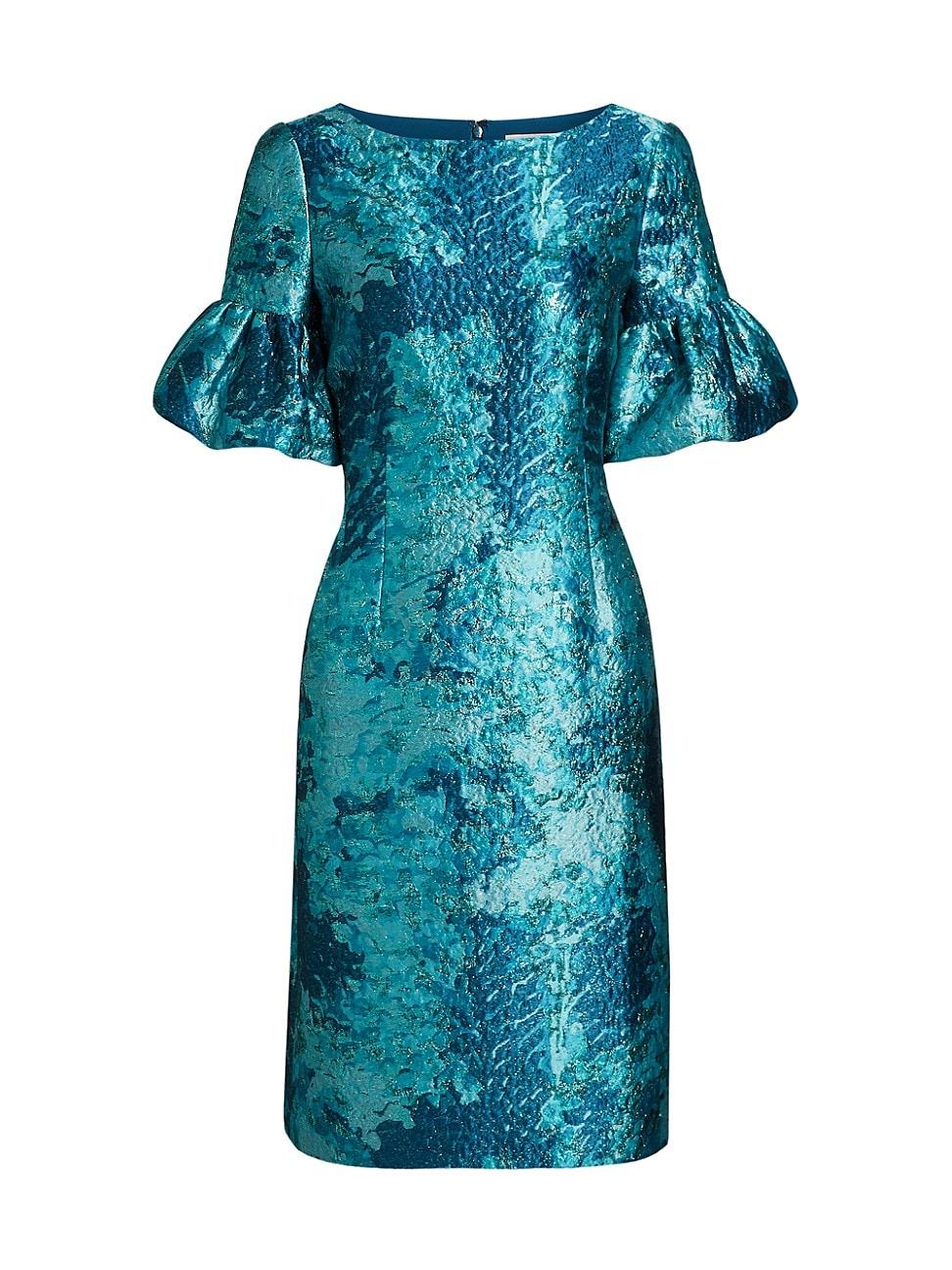 Womens Floral Jacquard Cocktail Dress Product Image