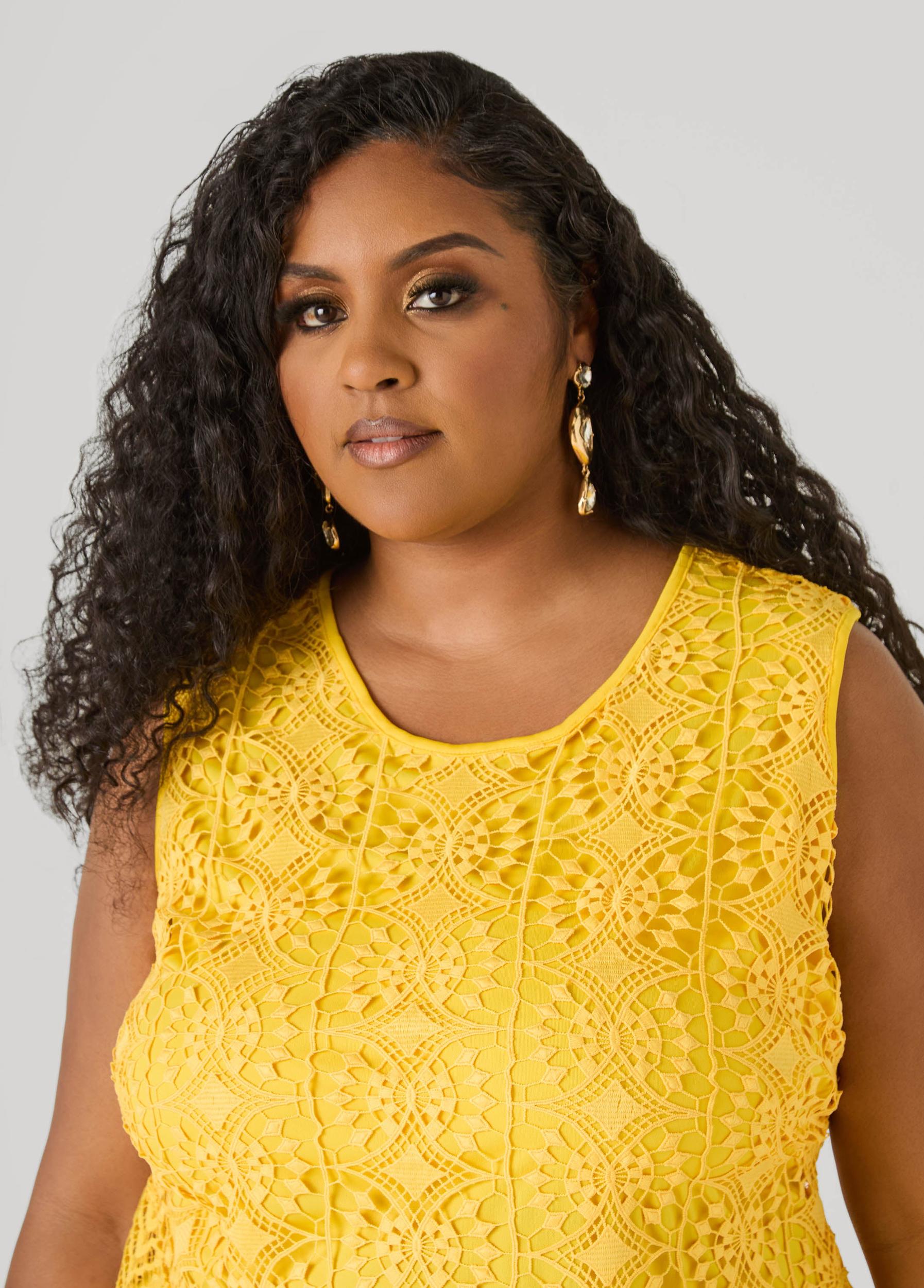Guipure Lace Peplum Top Product Image