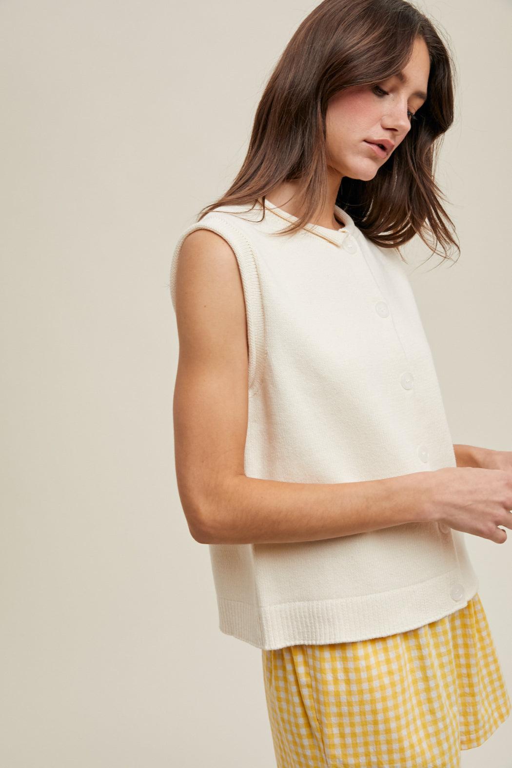 Button Up Sweater Vest Product Image