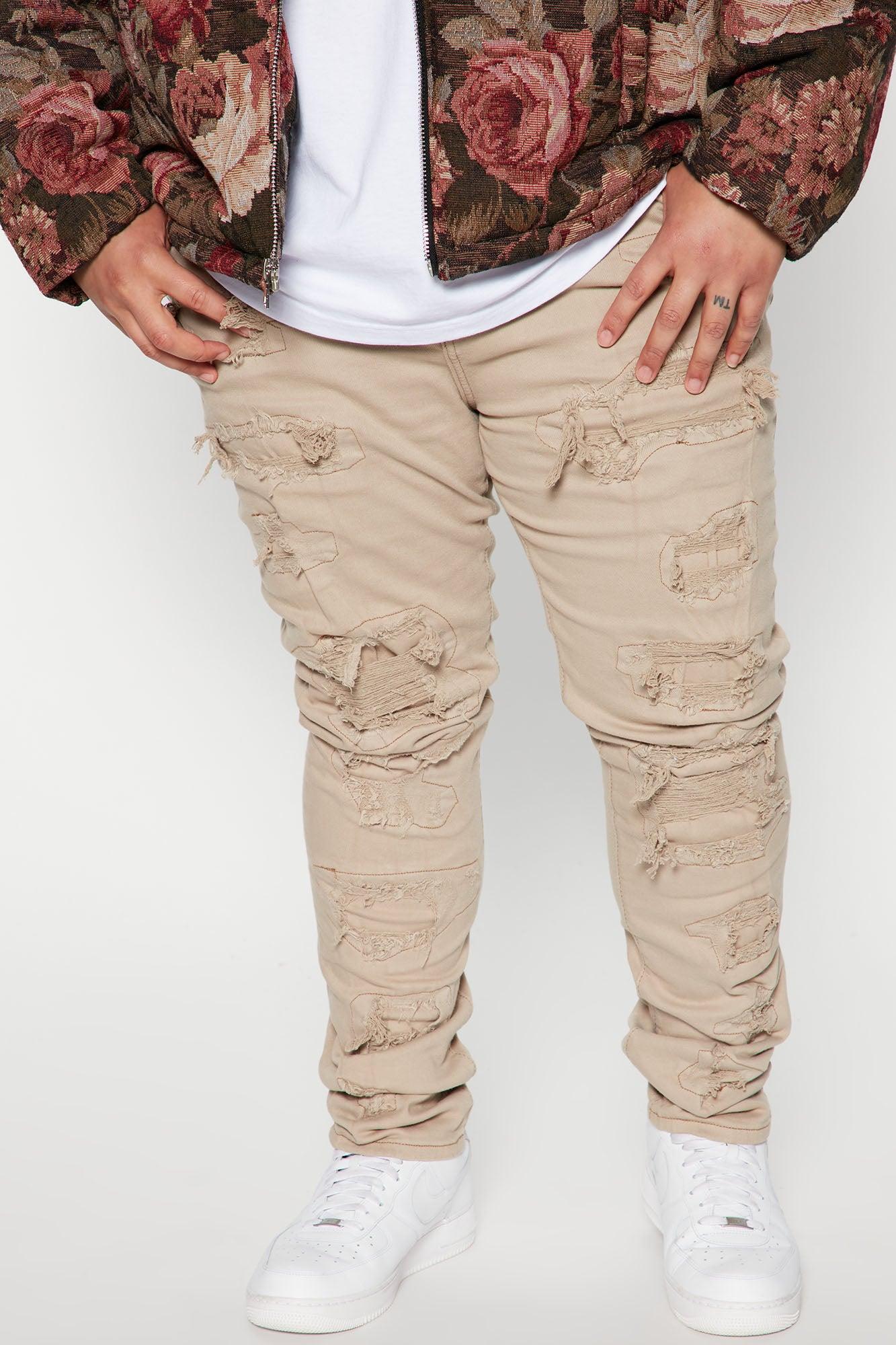 High Key Stacked Skinny Jeans - Taupe Product Image