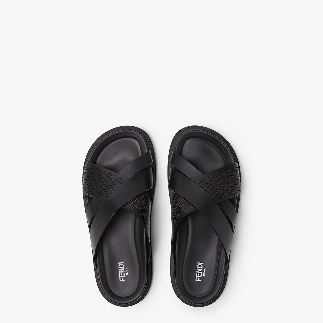 SlidesBlack leather slides Product Image
