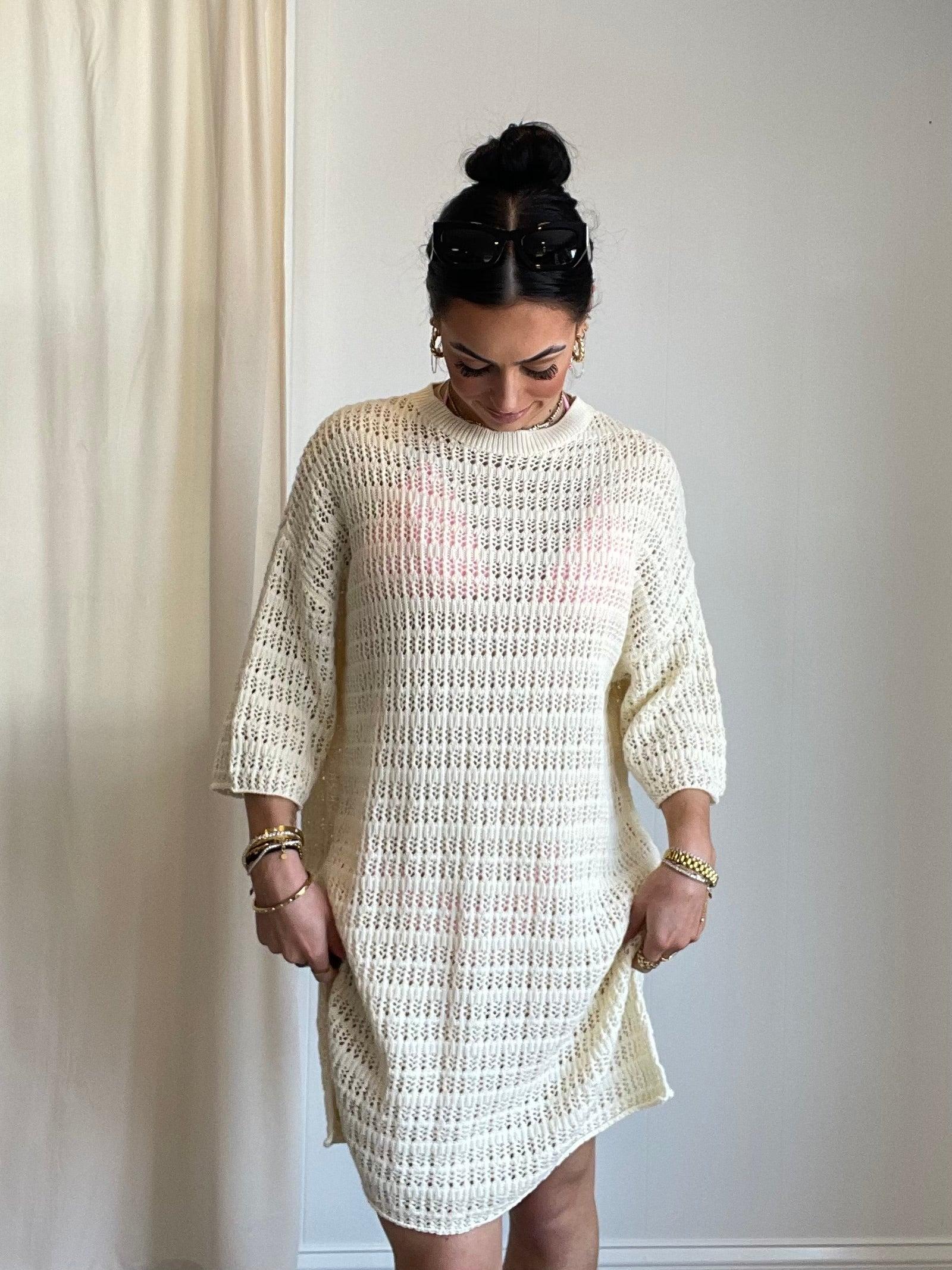 FINAL SALE Erica Tunic Sweater | Cream Product Image