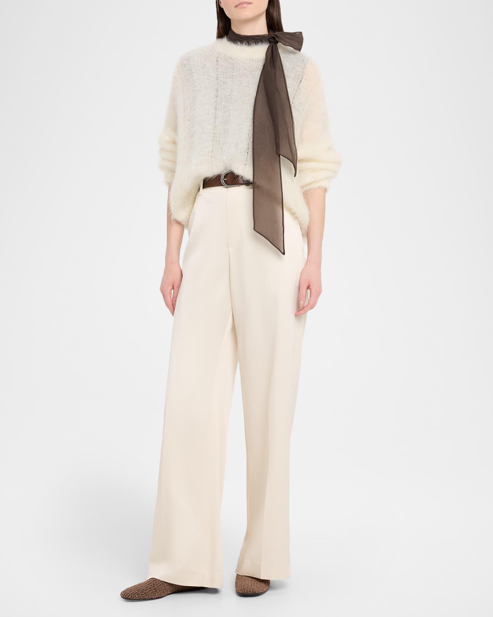 Crispy Silk Chiffon Tie Blouse Product Image