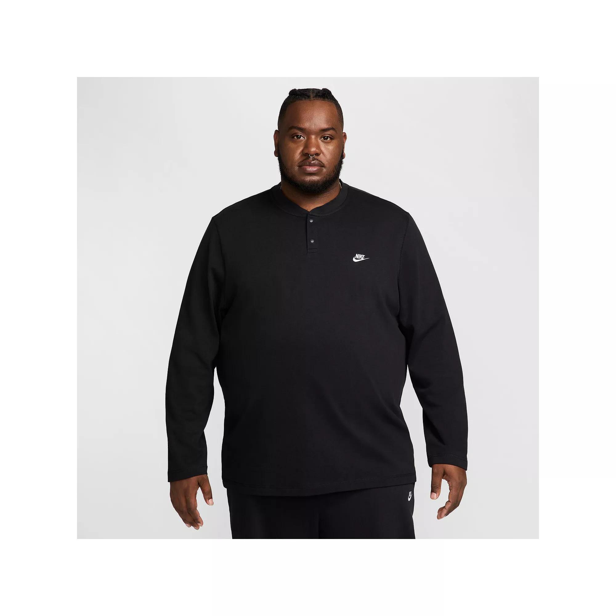 Men's Nike Club Fleece Long Sleeve Henley,  Product Image