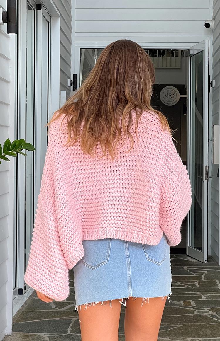 Jen Light Pink Knit Cardigan Product Image