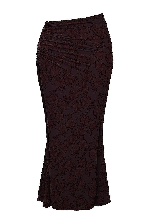 Adrielle  cocoa midi skirt Product Image