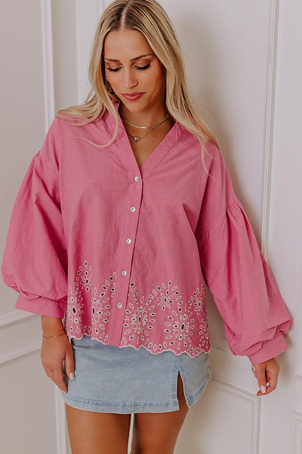 Kind Gesture Eyelet Top in Blush Product Image