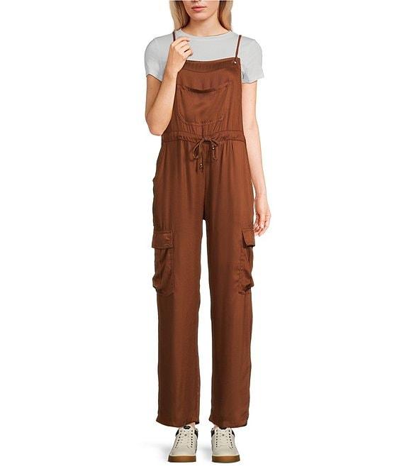 Angie Overall With Tie Waist And Pockets Jumpsuit Product Image