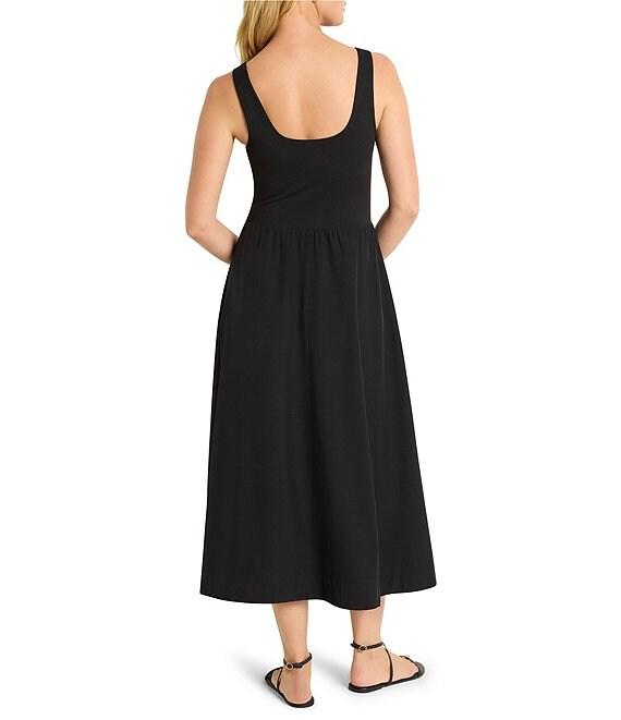 NIC + ZOE Active Tech Stretch Mixed Media Square Neck Sleeveless Dress Product Image