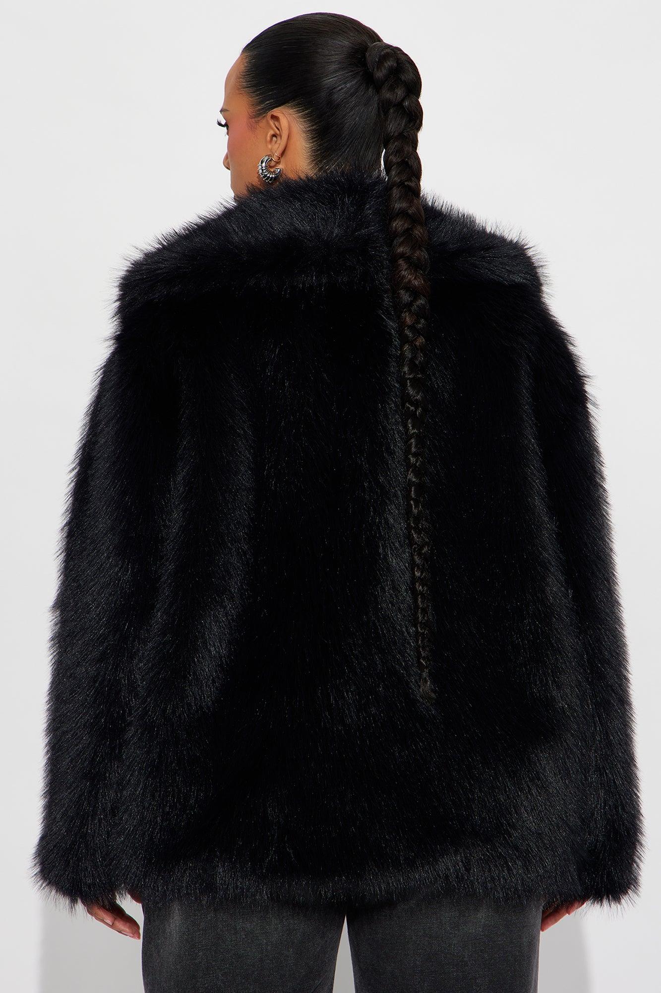 Couture Dreams Faux Fur Coat - Black Female Product Image