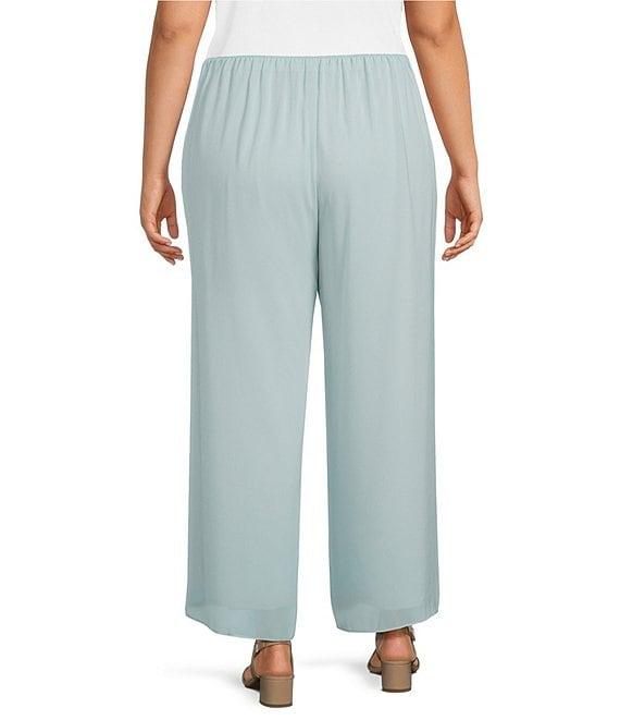 Alex Evenings Plus Size Silky Chiffon Pants Product Image