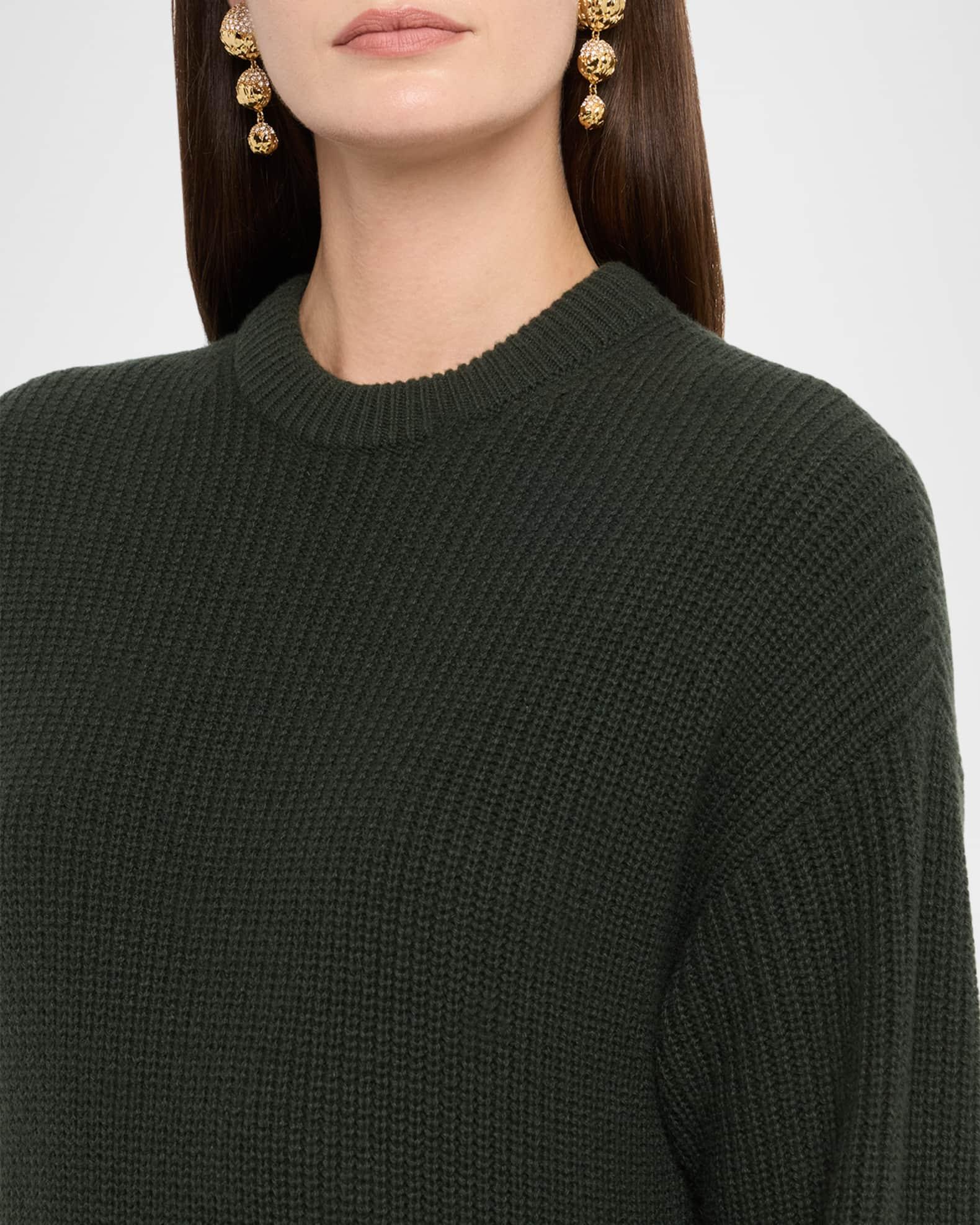 Long-Sleeve Cashmere Asymmetric Midi Sweater Dress Product Image