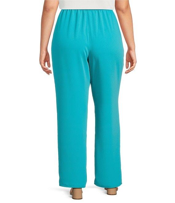 Caroline Rose Plus Size Matte Crepe Pull-On Straight Leg Pants Product Image