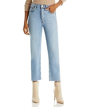 Womens High-Rise Straight-Fit Jeans Product Image