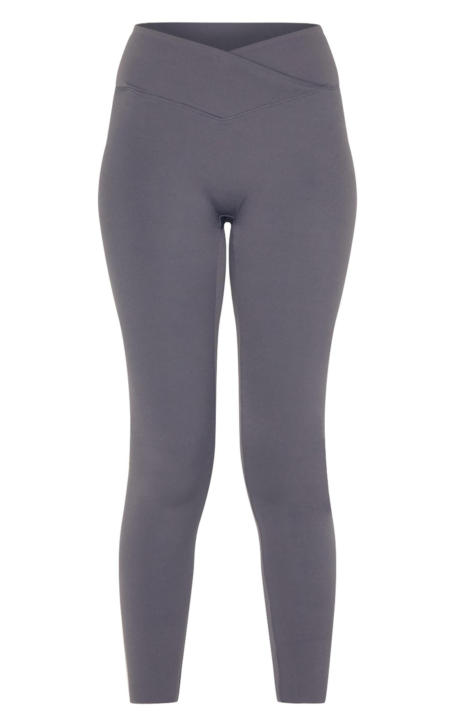 Charcoal Sculpt Wrap Waist Gym Leggings Product Image