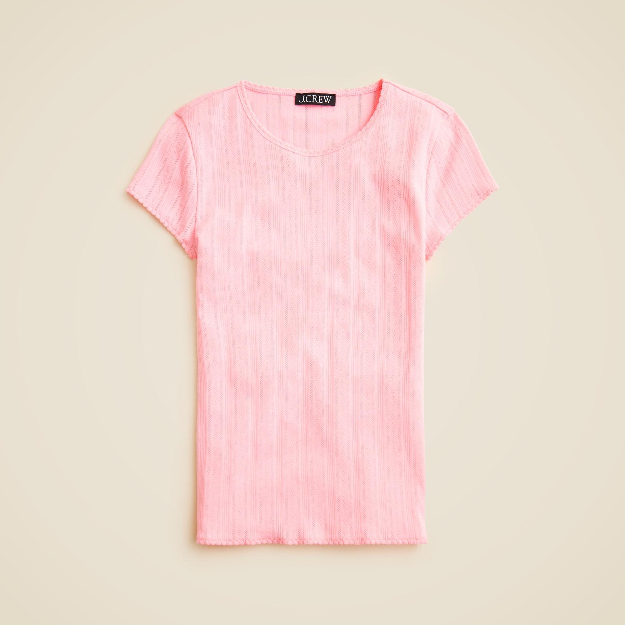 Pointelle short-sleeve T-shirt Product Image