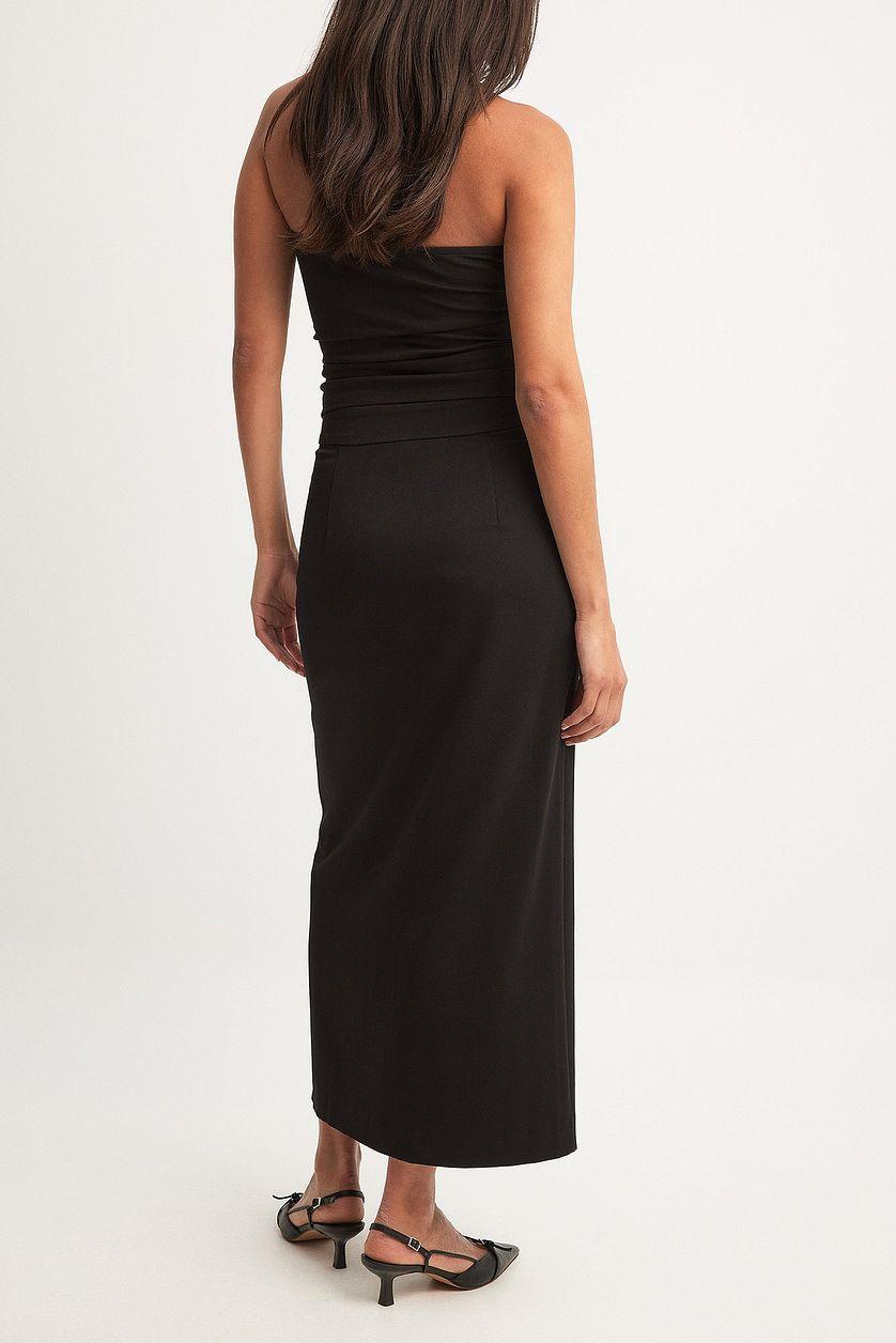 Tailored Front Slit Midi Skirt Product Image