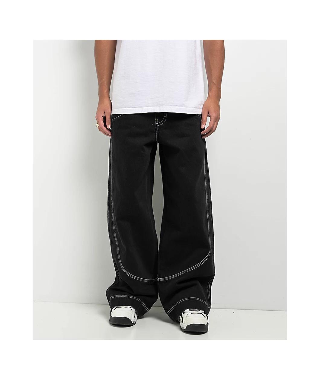 A.LAB Mega Piped Black Jeans Product Image