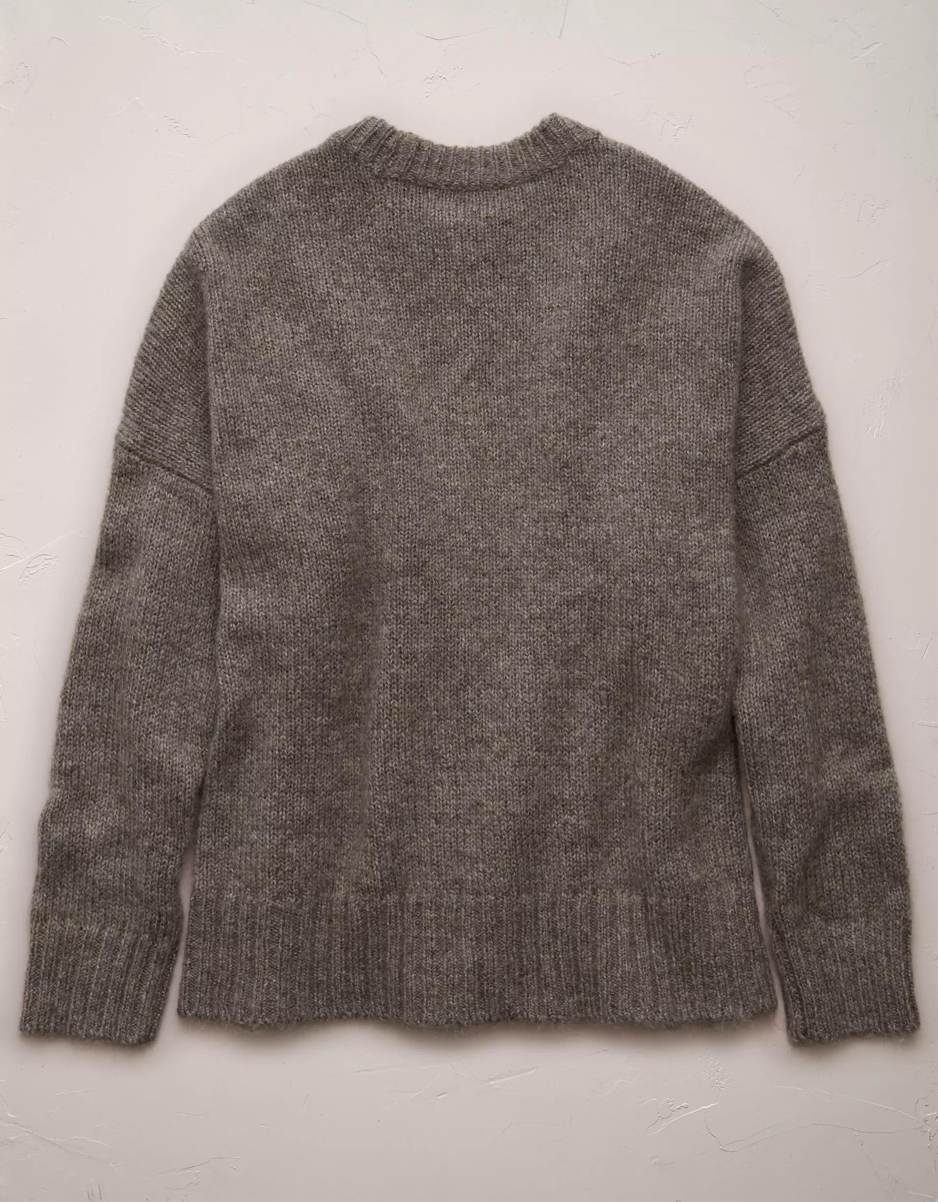 AE77 Premium Mohair-Blend Boyfriend Sweater Product Image