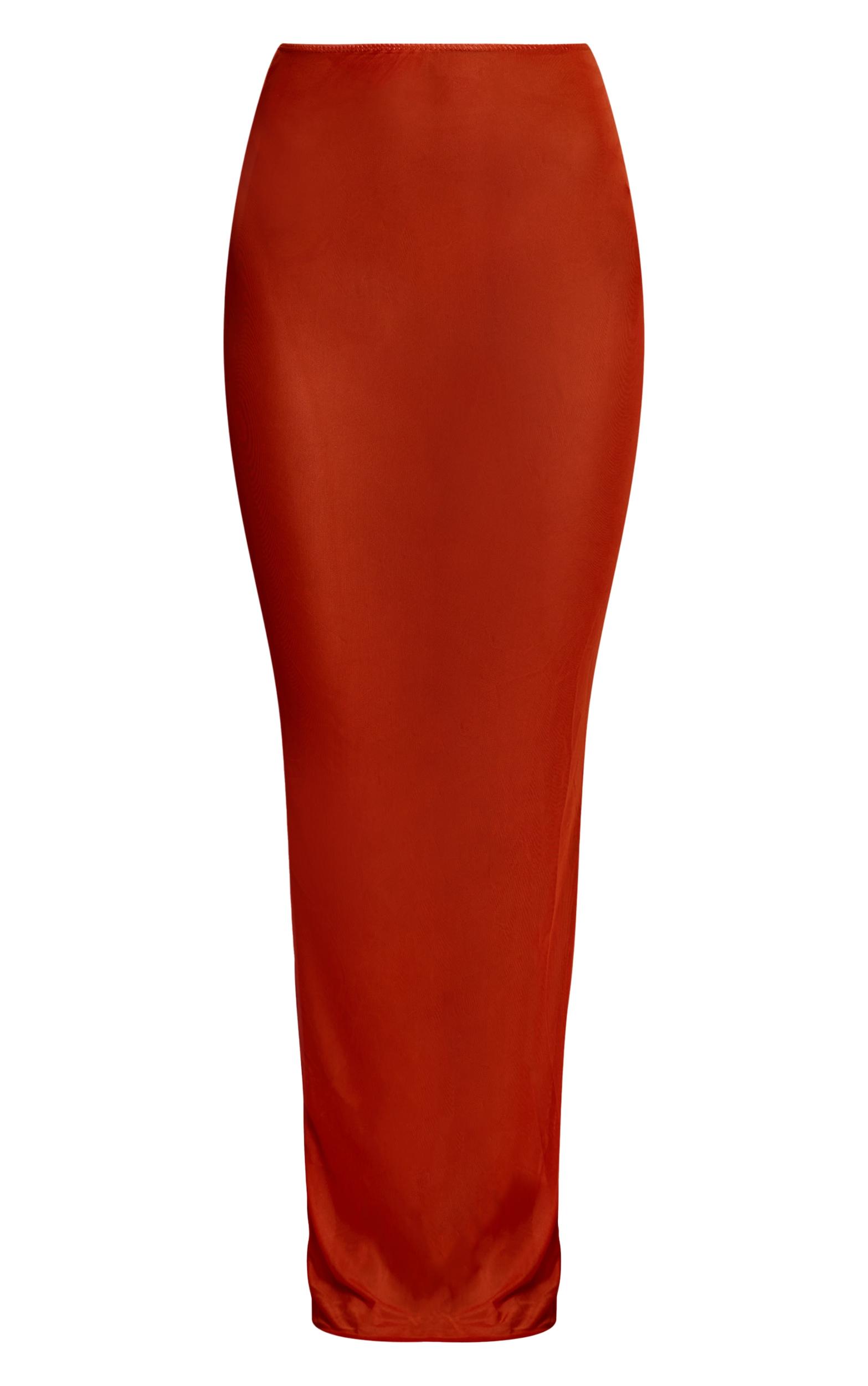 Rust Mesh Maxi Beach Skirt Product Image