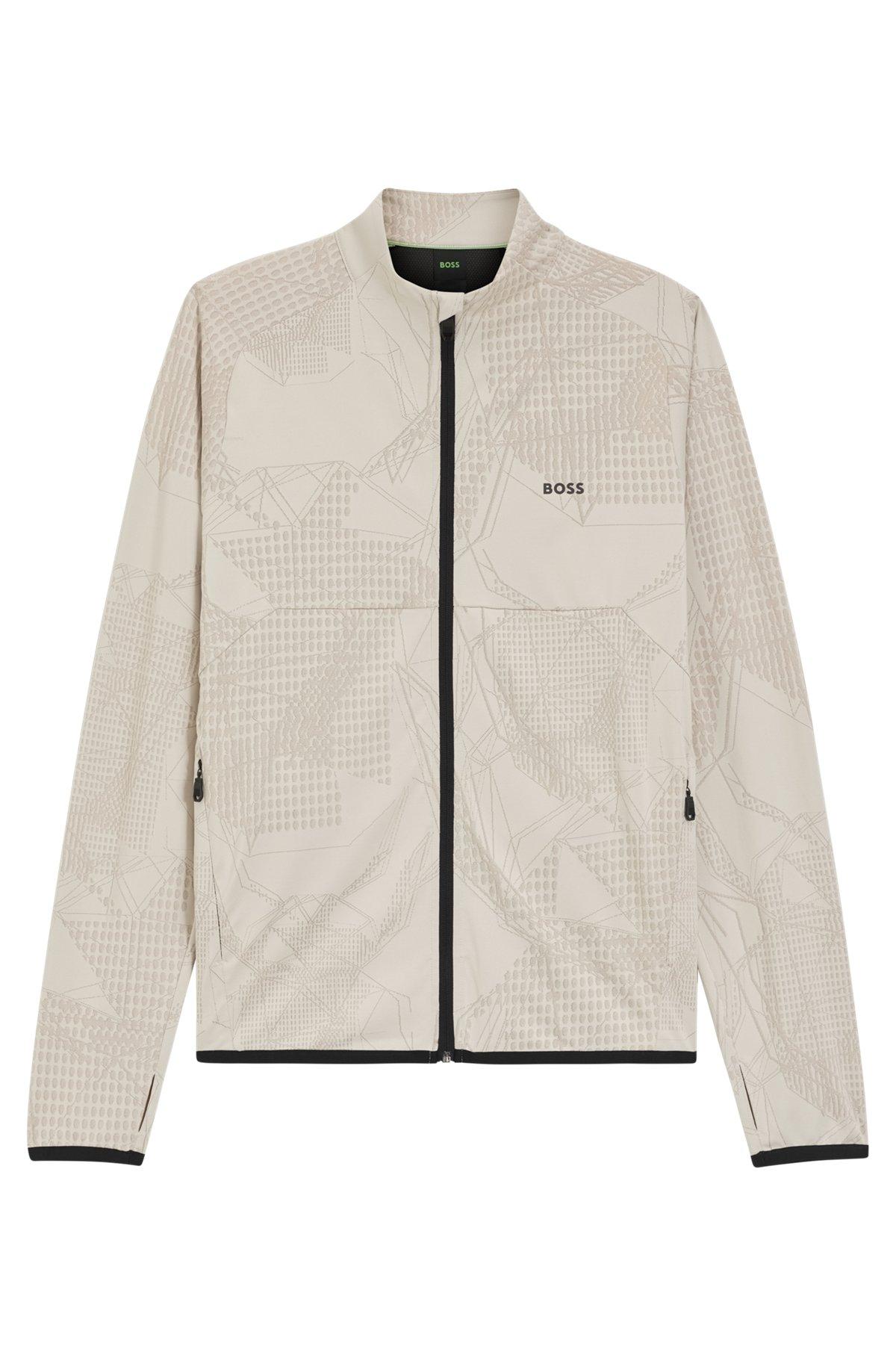 Active zip-up sweatshirt with dynamic jacquard pattern Product Image