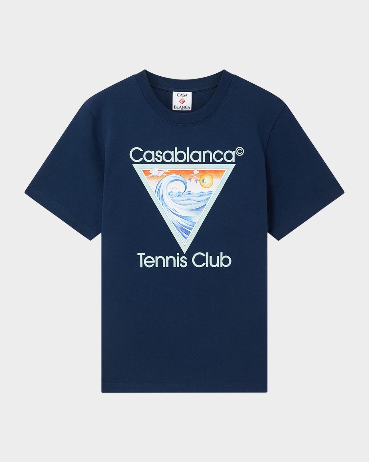 CASABLANCA Men's Tennis Club Icon Printed T-shirt In Blue Product Image