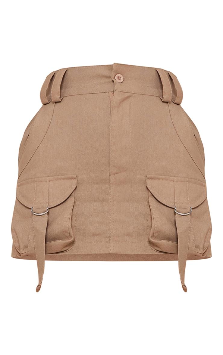 Mocha Cargo Pocket Detail Micro Mini Skirt Product Image
