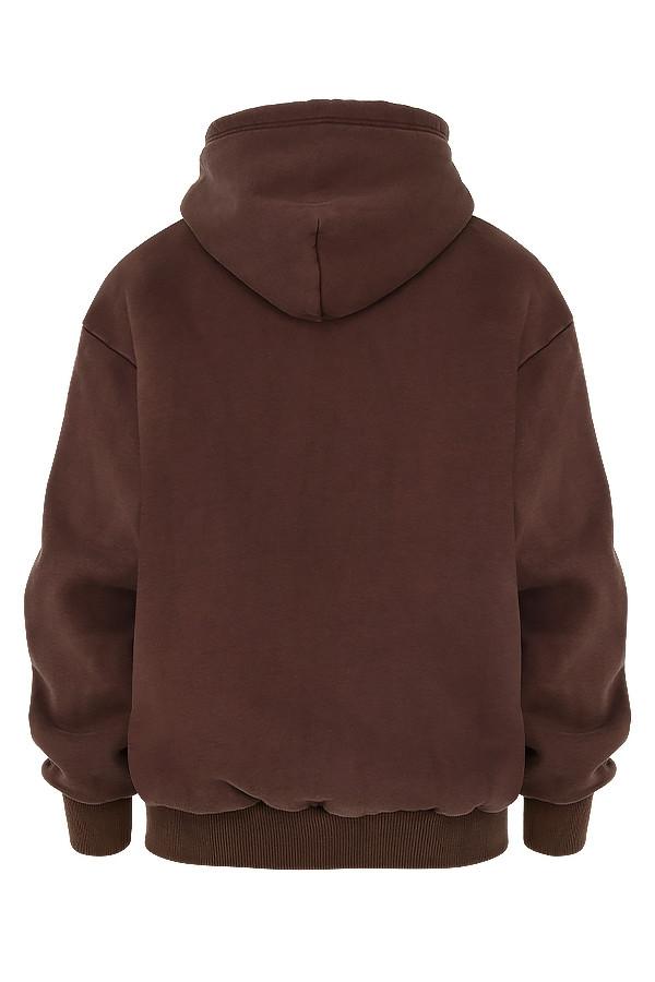 Storm  chocolate cotton fleece-back zip through hoodie - sale Product Image