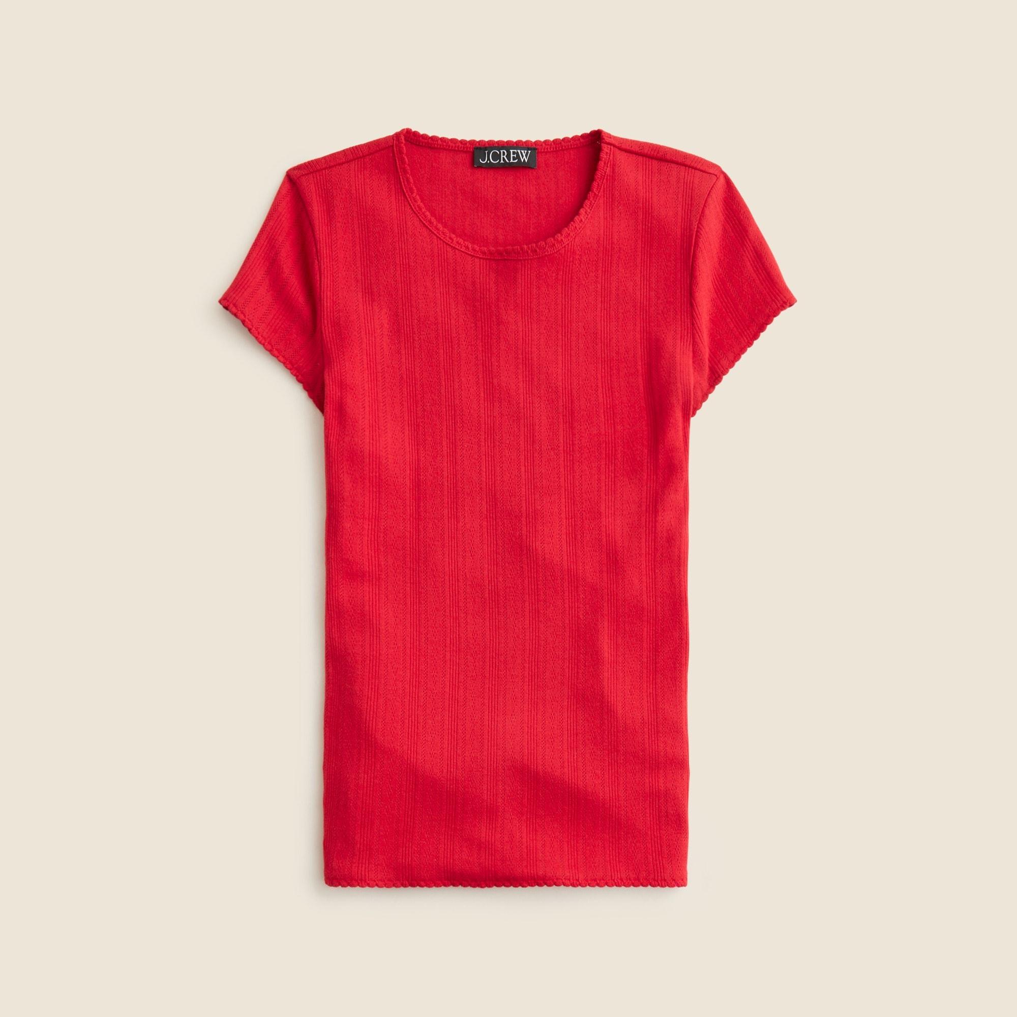Pointelle short-sleeve T-shirt Product Image