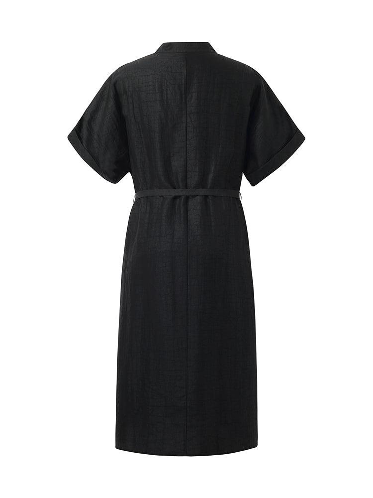 Xiang Yun Silk V-Neck Midi Dress Product Image