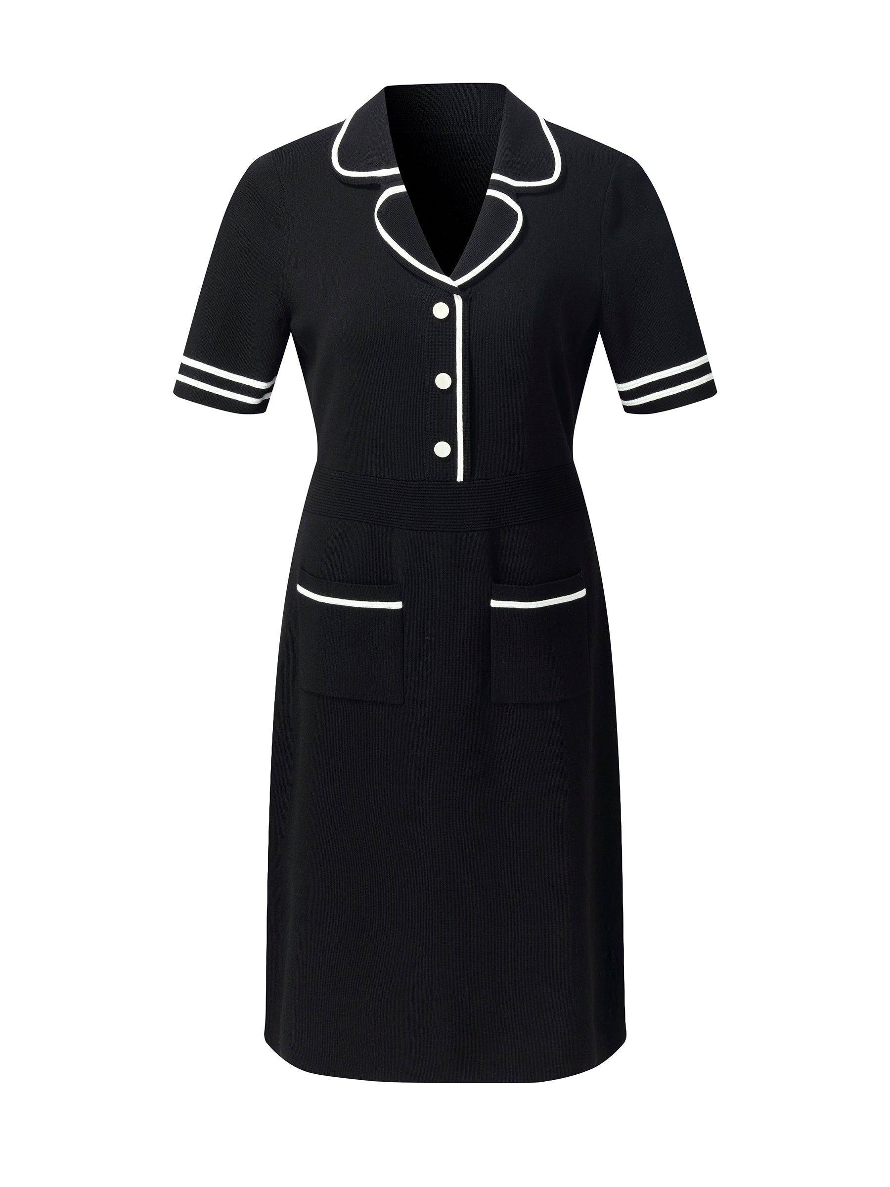 Lyocell Blend Contrast Trim Women Knit Mini Dress Product Image