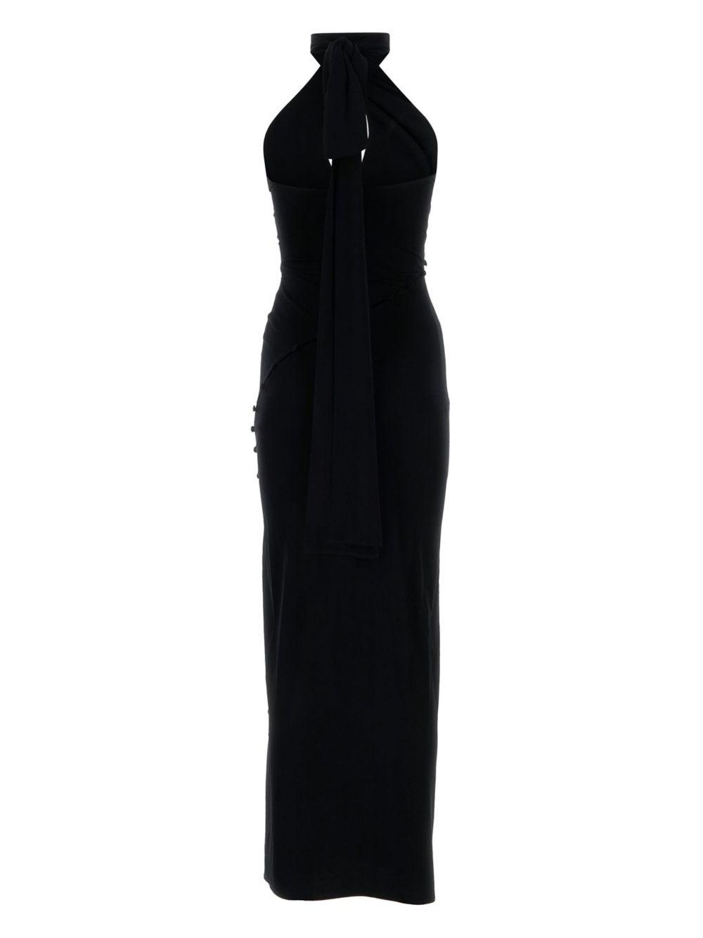 MAGDA BUTRYM Black Button Maxi Dress Product Image