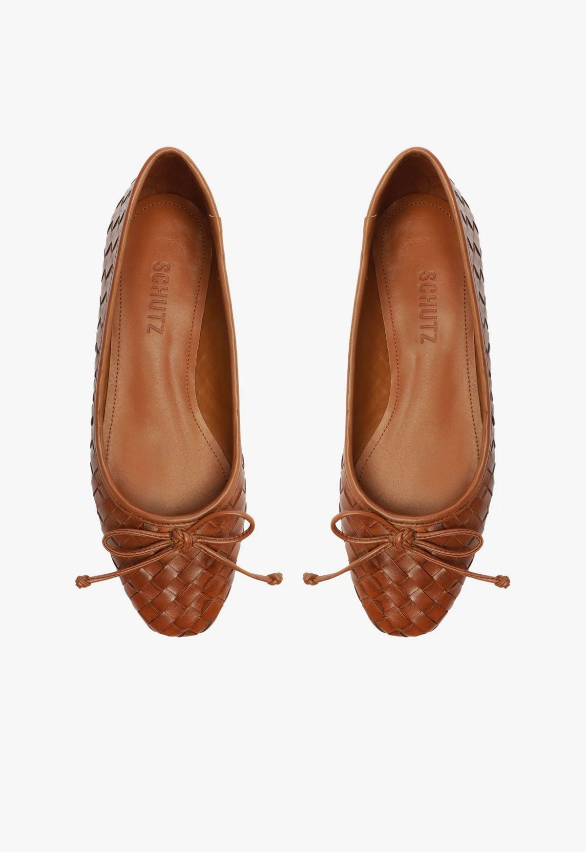 Arissa Honey Peach Leather Ballet Flat Female Product Image