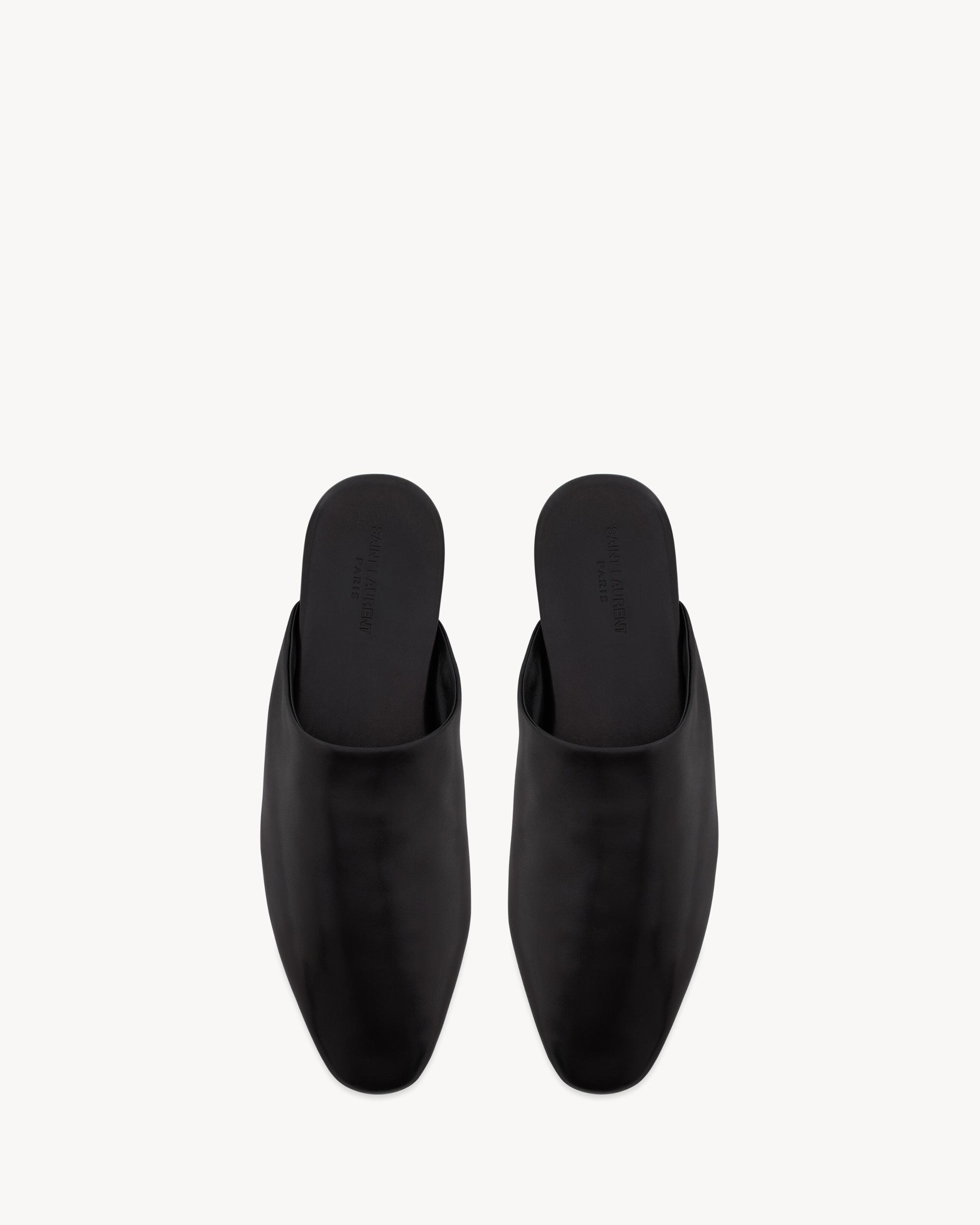 PLAZA mules in smooth leather Product Image