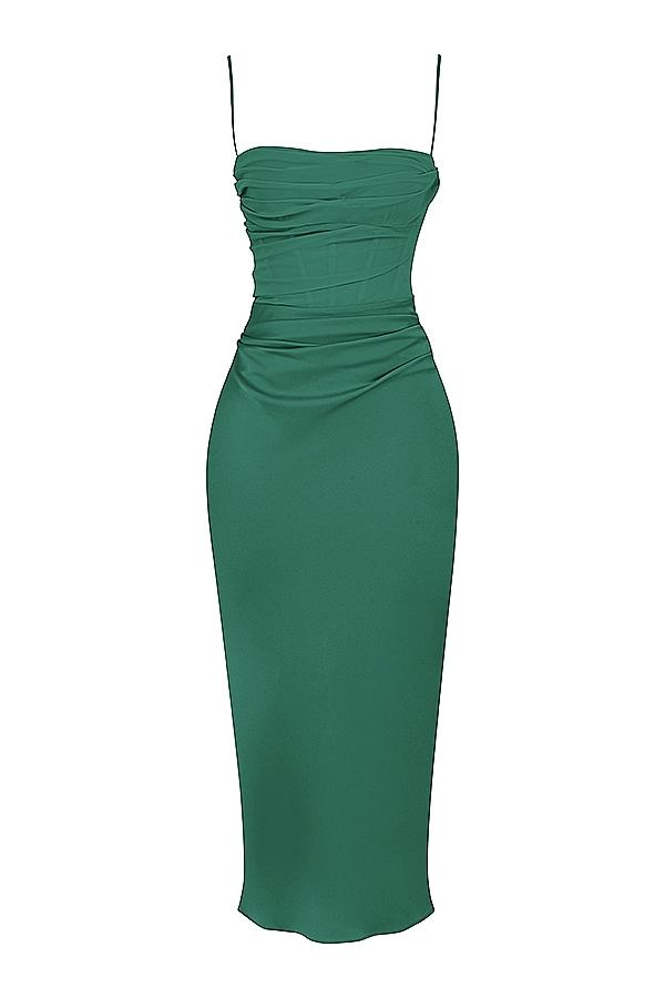 Teia  forest draped corset midi dress Product Image