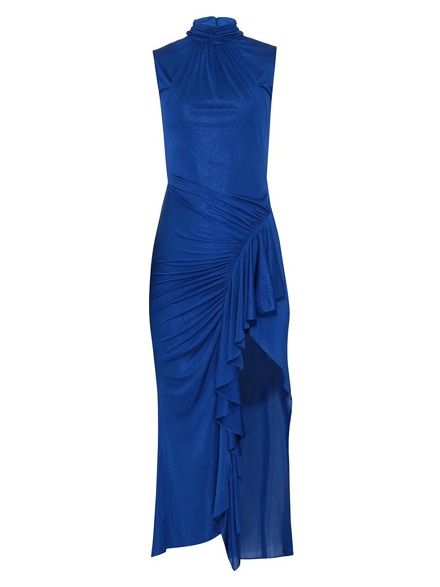 Womens Sparkle Jersey Ruched Midi-Dress Product Image