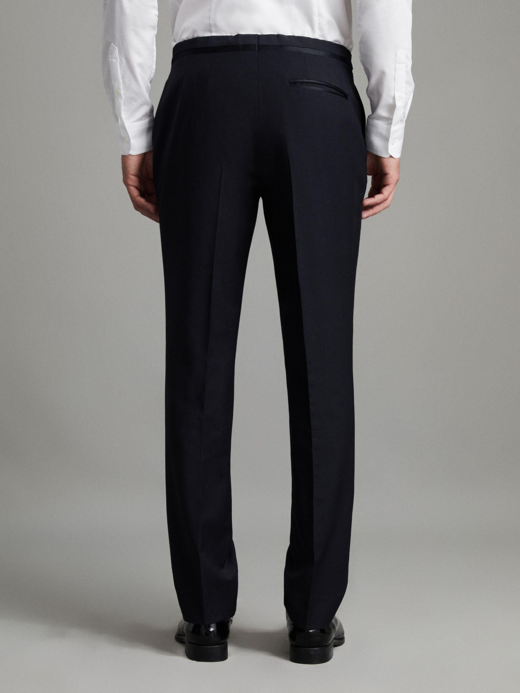 Slim-Fit Wool-Blend Tuxedo Trousers in Navy Product Image