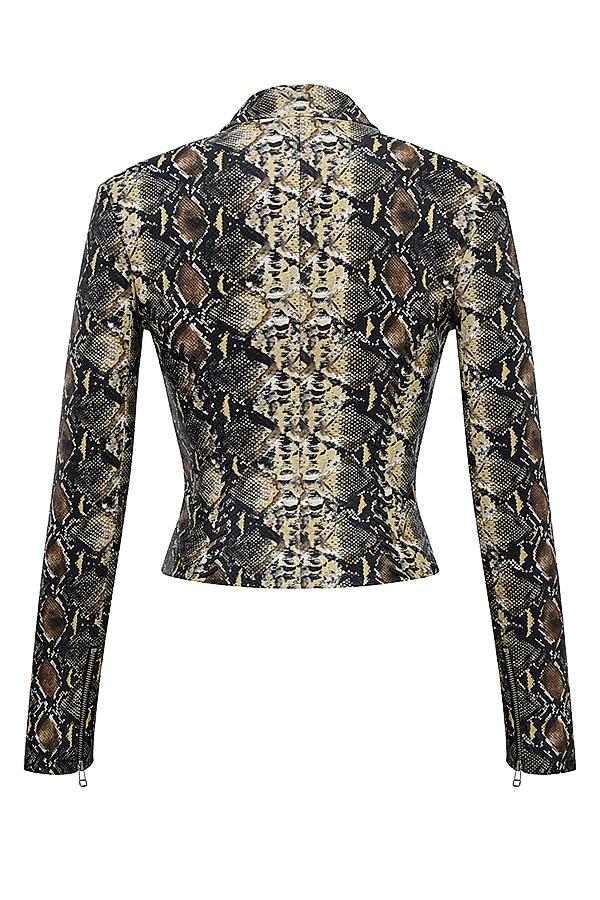 Lena  snake print vegan leather skirt Product Image