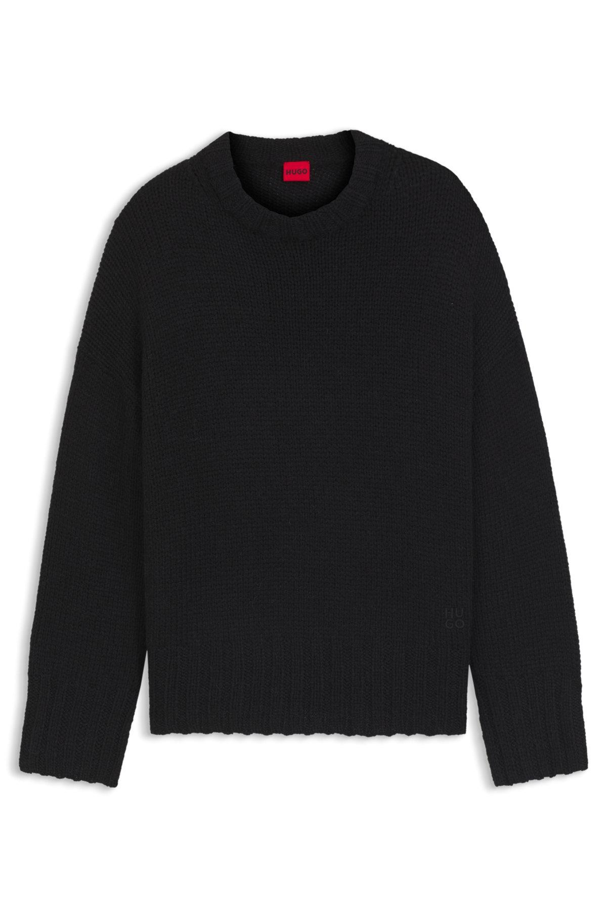Oversize-fit knitted sweater with embroidered logo Product Image