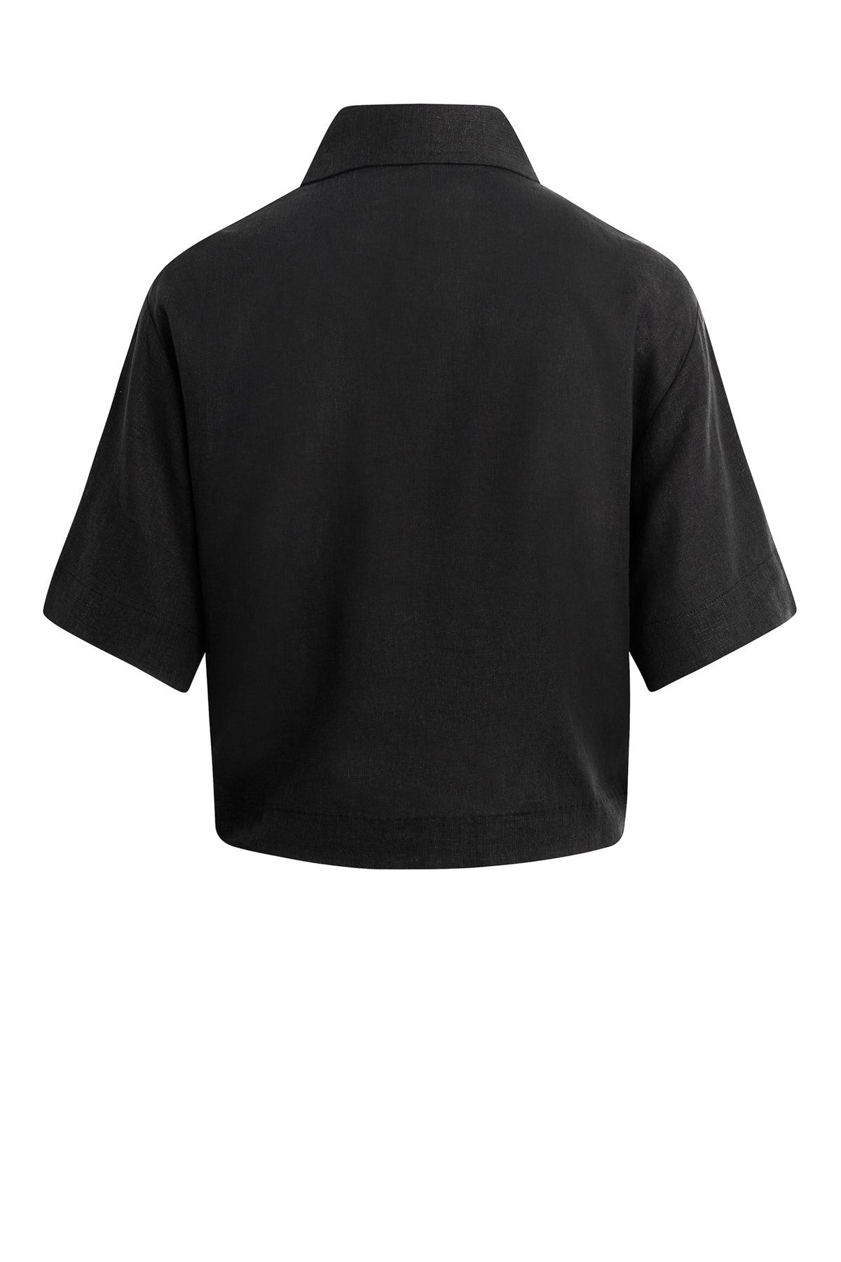 Short Sleeve Knotted Button Down Shirt Female Product Image