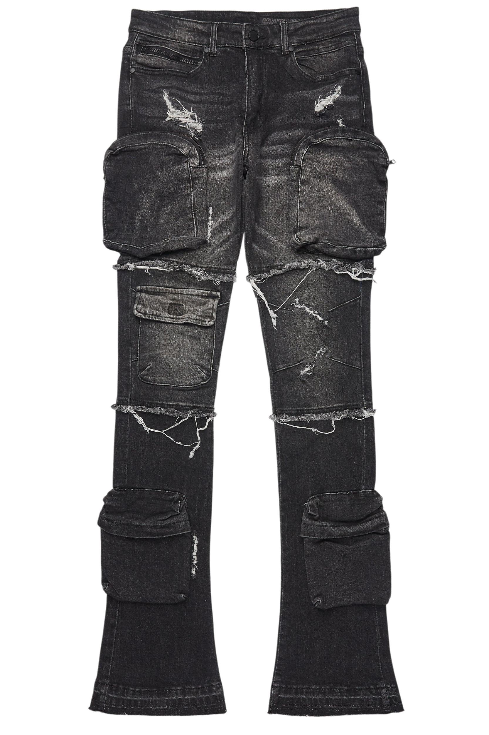 Shift Dark Grey Stacked Flare Jean Male Product Image