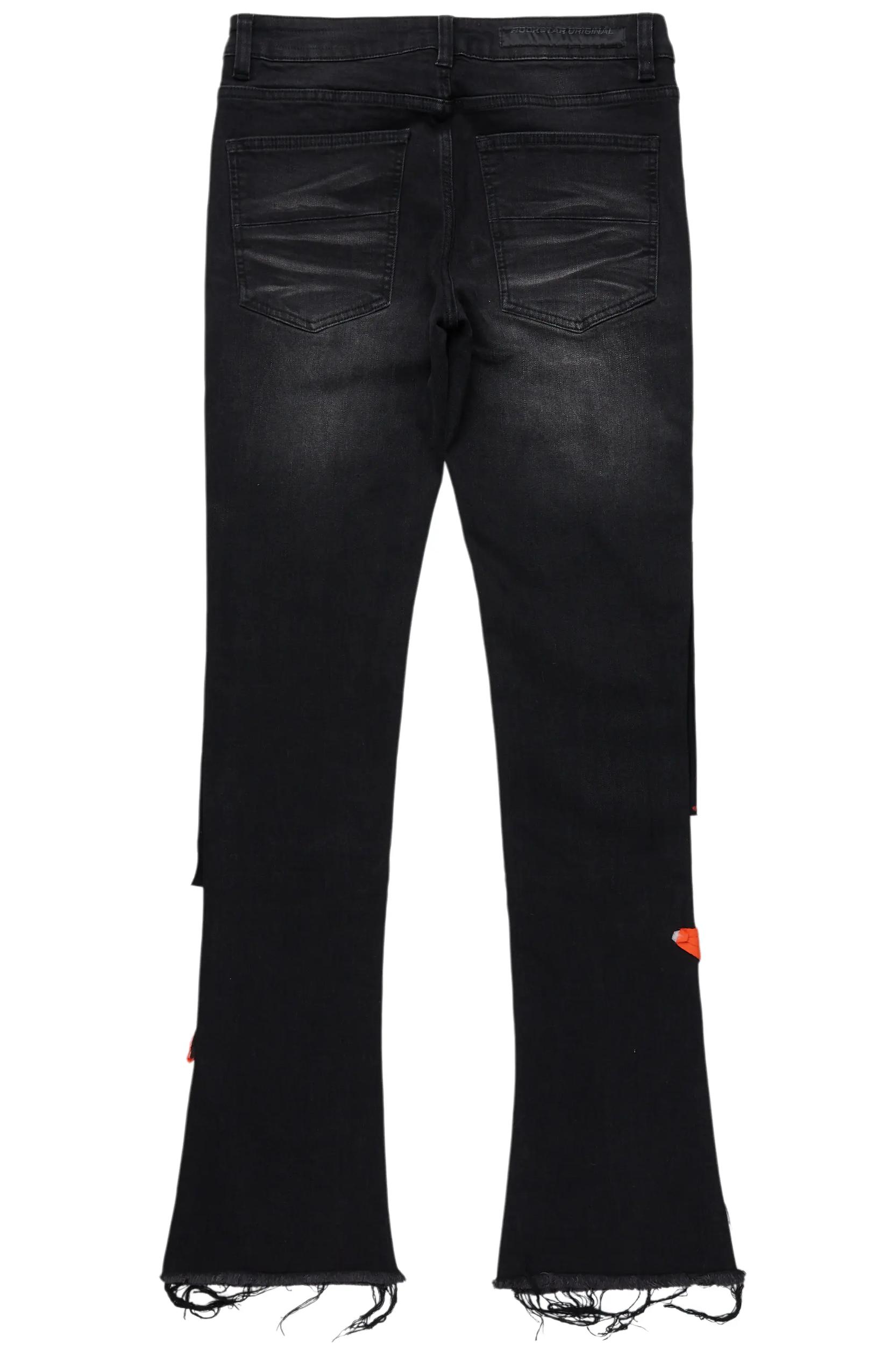 Vadim Black Patchwork Stacked Flare Jean Male Product Image