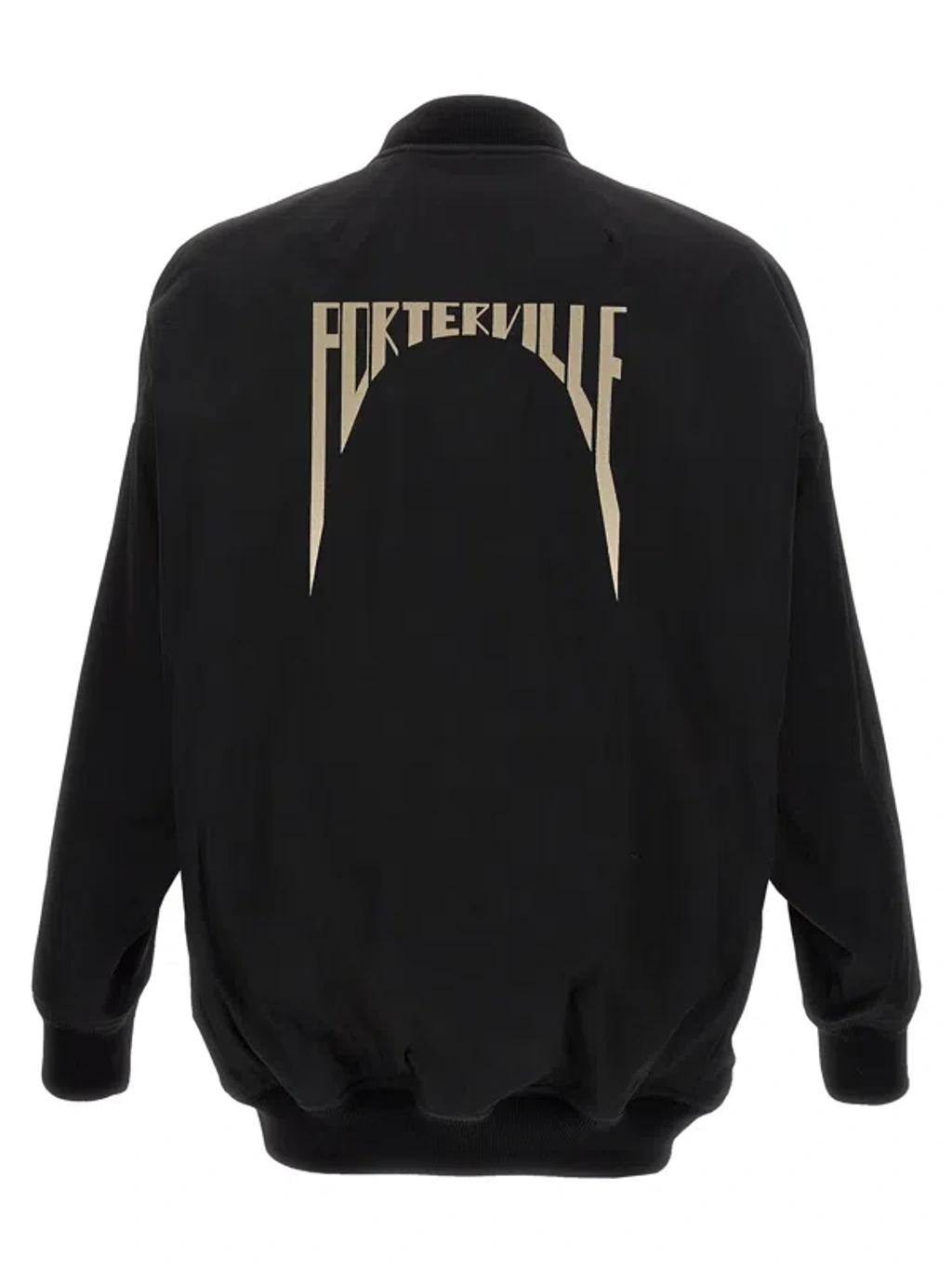 RICK OWENS Black Hollywood Jumbo Flight Bomber Jacket In 09 Black Product Image