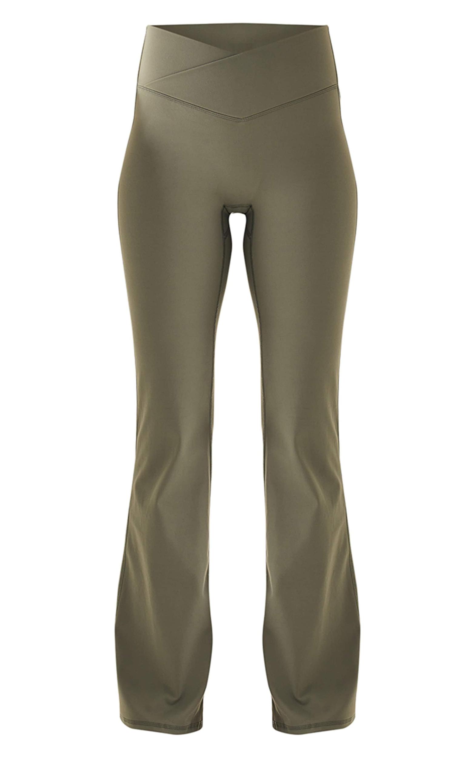 Olive Sculpt Wrap Waist Yoga Pants Product Image