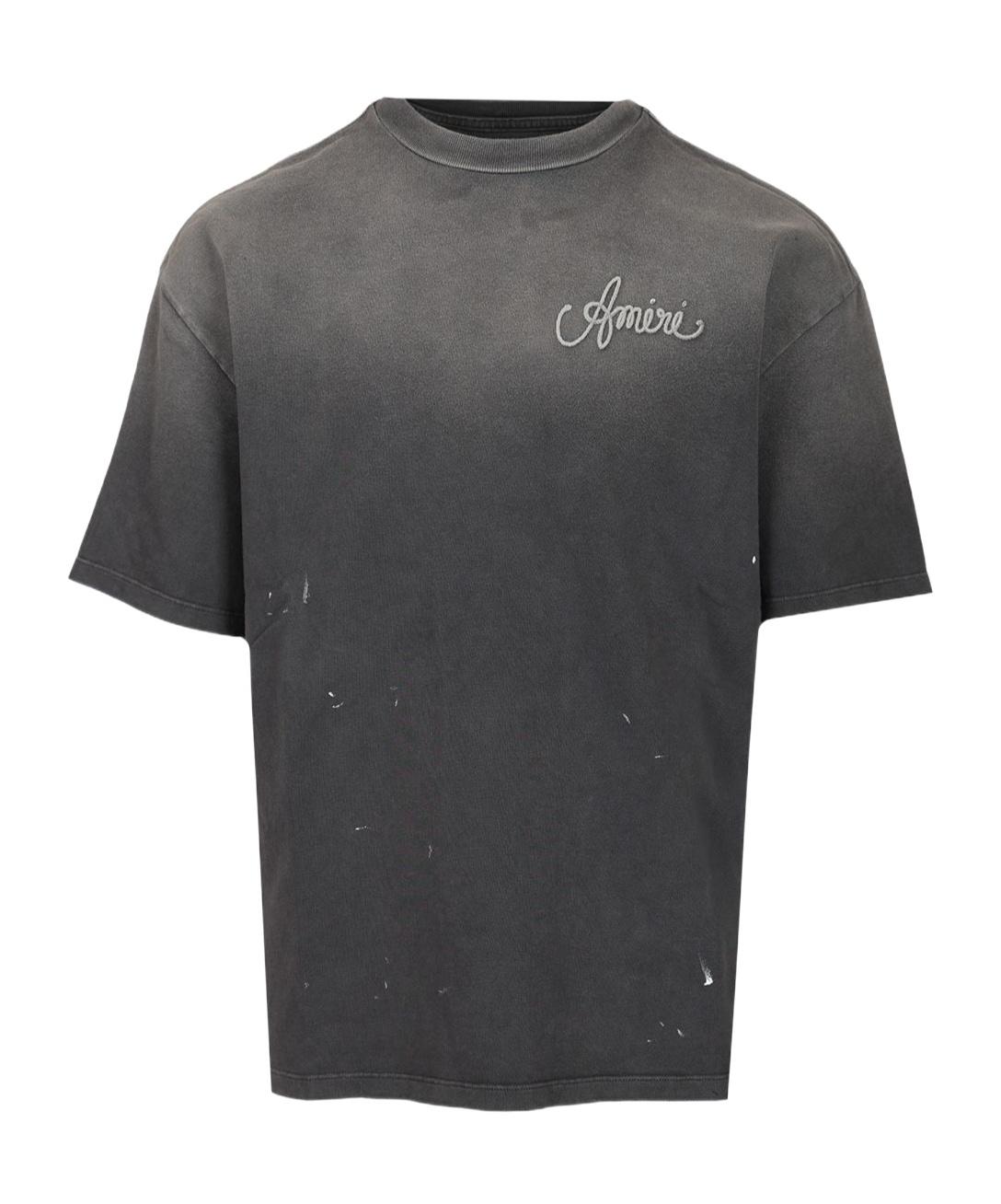 AMIRI Black Crewneck T-shirt With Logo Lettering On Front And Rear Product Image